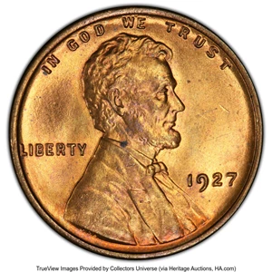 image for: 1927 1C Doubled Die Obverse, FS-101, MS64 Red and Brown PCGS. PCGS Population: (5/2 and 0/0+). NGC Census: (0/0 and 0/0+). ...