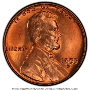 image for: 1955-D/D 1C RPM FS-503 MS66 Red PCGS. (FS-021.94). PCGS Population: (4/0). NGC Census: (1/0). MS66. Mintage 563,257,500....