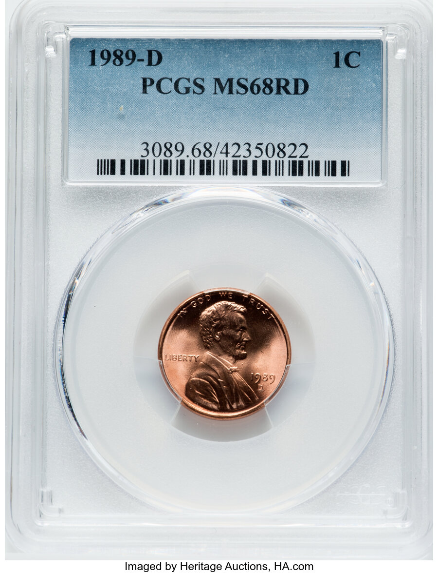 1989-D 1C MS68 Red PCGS. PCGS Population: (111/3). NGC Census: (56/10). CDN: $180 Whsle. Bid for NGC/PCGS MS68. ...