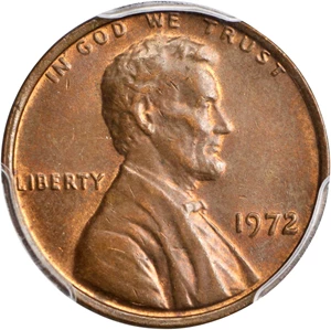 image for: 1972 Lincoln Cent. FS-104. Doubled Die Obverse. MS-63 RB (PCGS).