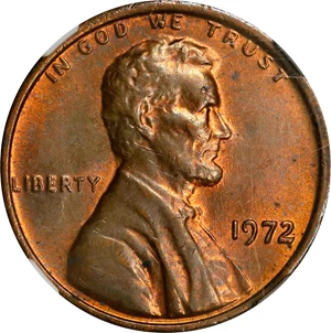 image for: 1972 Lincoln Cent. FS-106. Doubled Die Obverse. MS-62 RB (NGC).