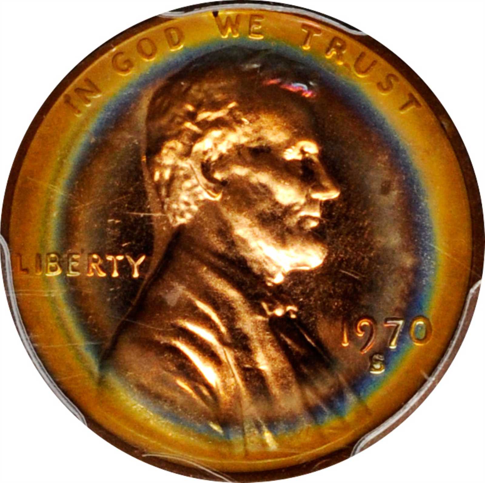 1970-S Lincoln Cent. Small Date. Proof-66 RB (PCGS).