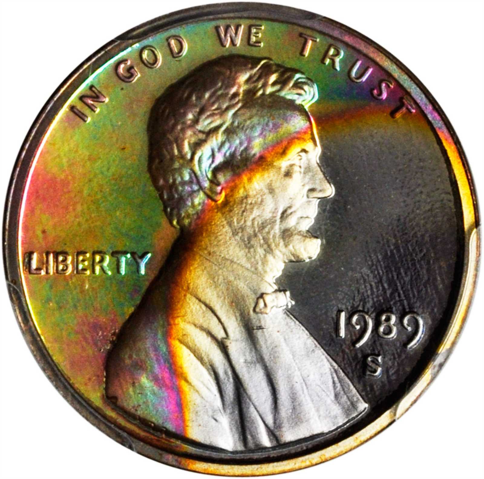1989-S Lincoln Cent. Proof-67 RB (PCGS).