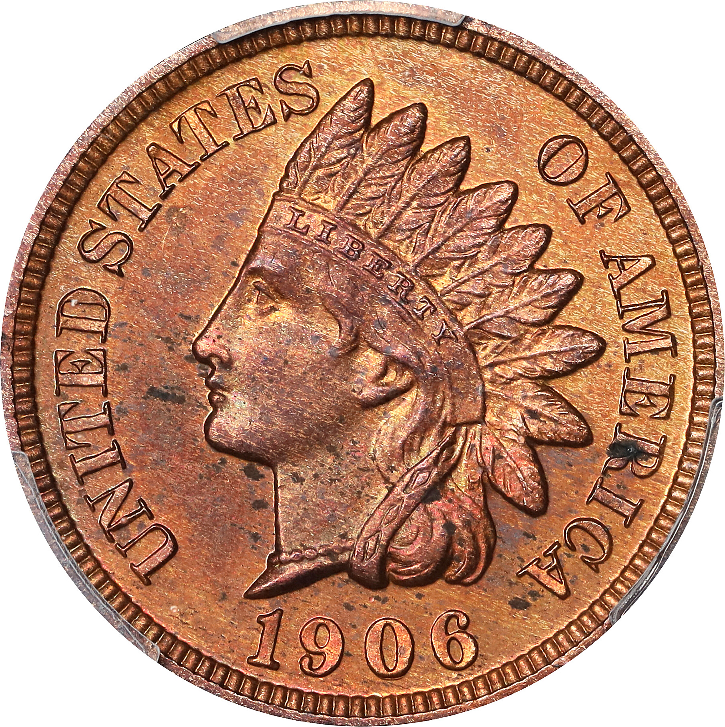 1906 Indian Cent. Proof-63 RB (PCGS).
