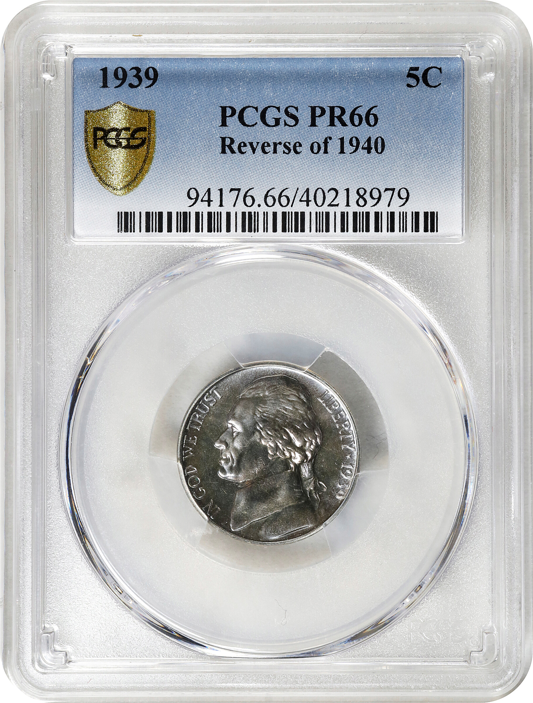 1939 5c Reverse of 1940 PR66 thumbnail 6