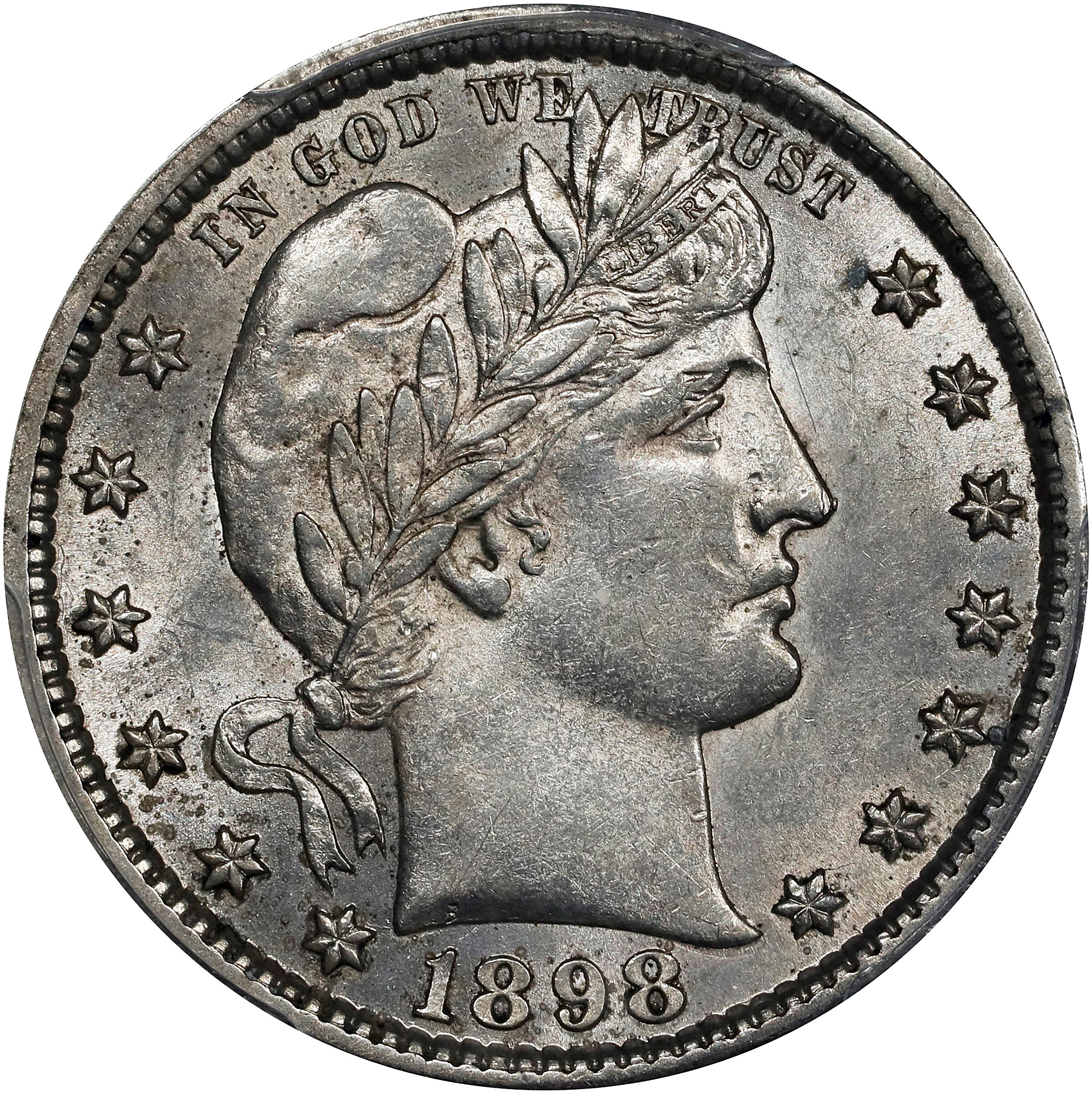 1898-S Barber Quarter. AU-58 (PCGS).