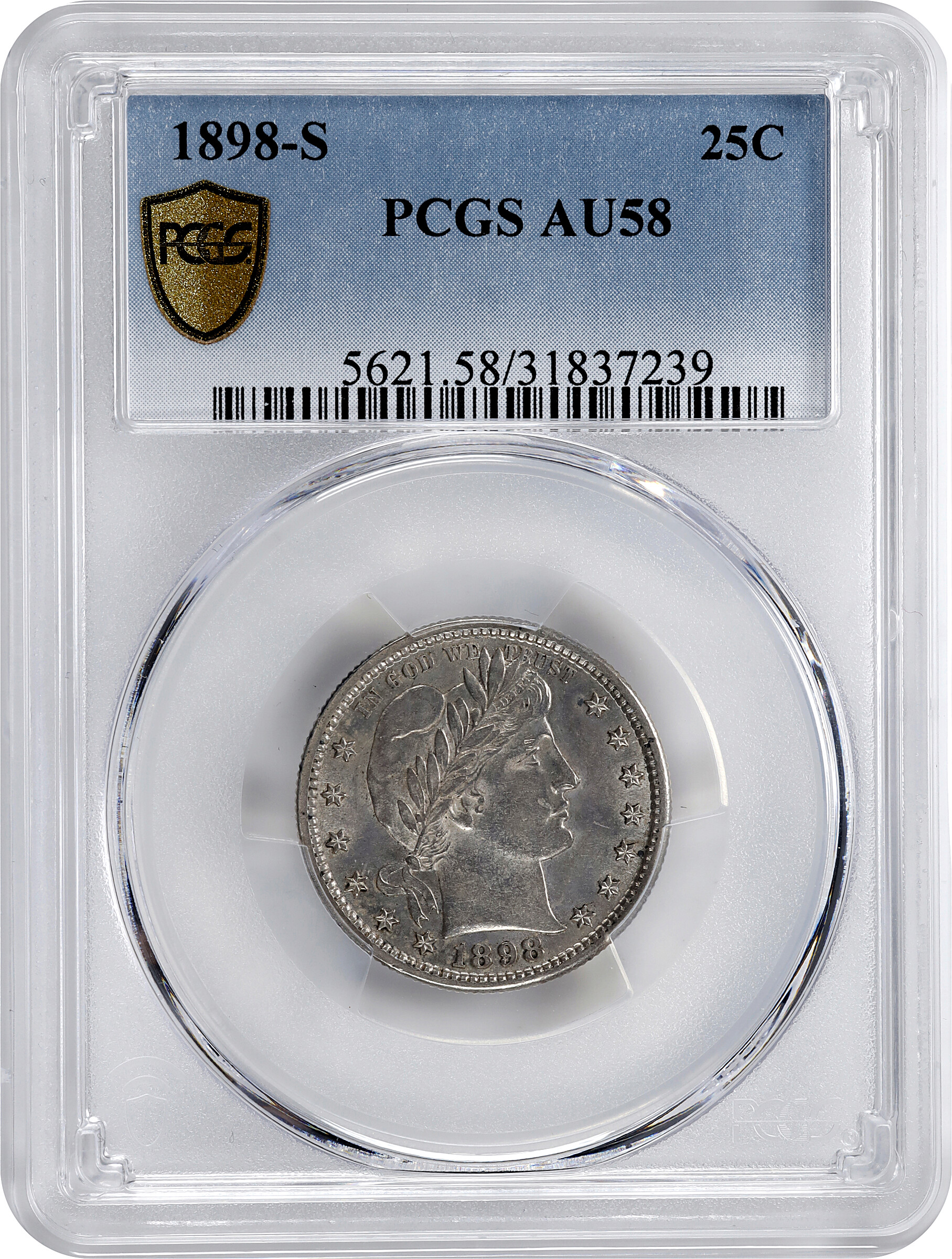 1898-S 25c AU58 thumbnail 3