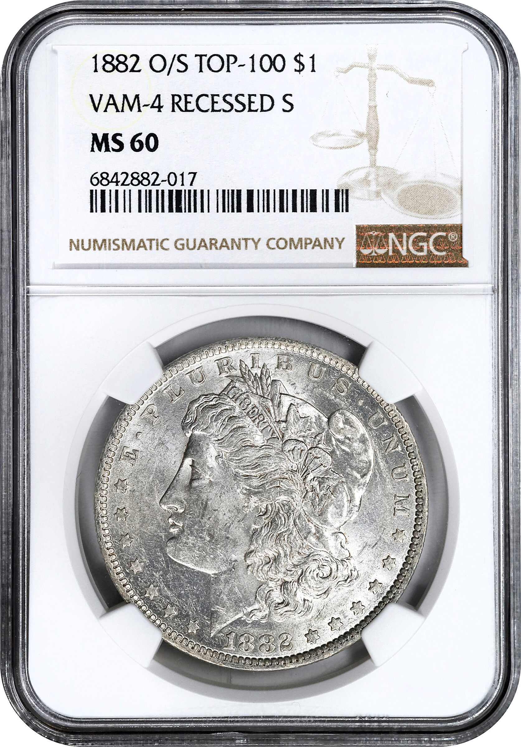 1882-O/S $1  O/S Recessed, VAM-4 MS60 CAC thumbnail 7