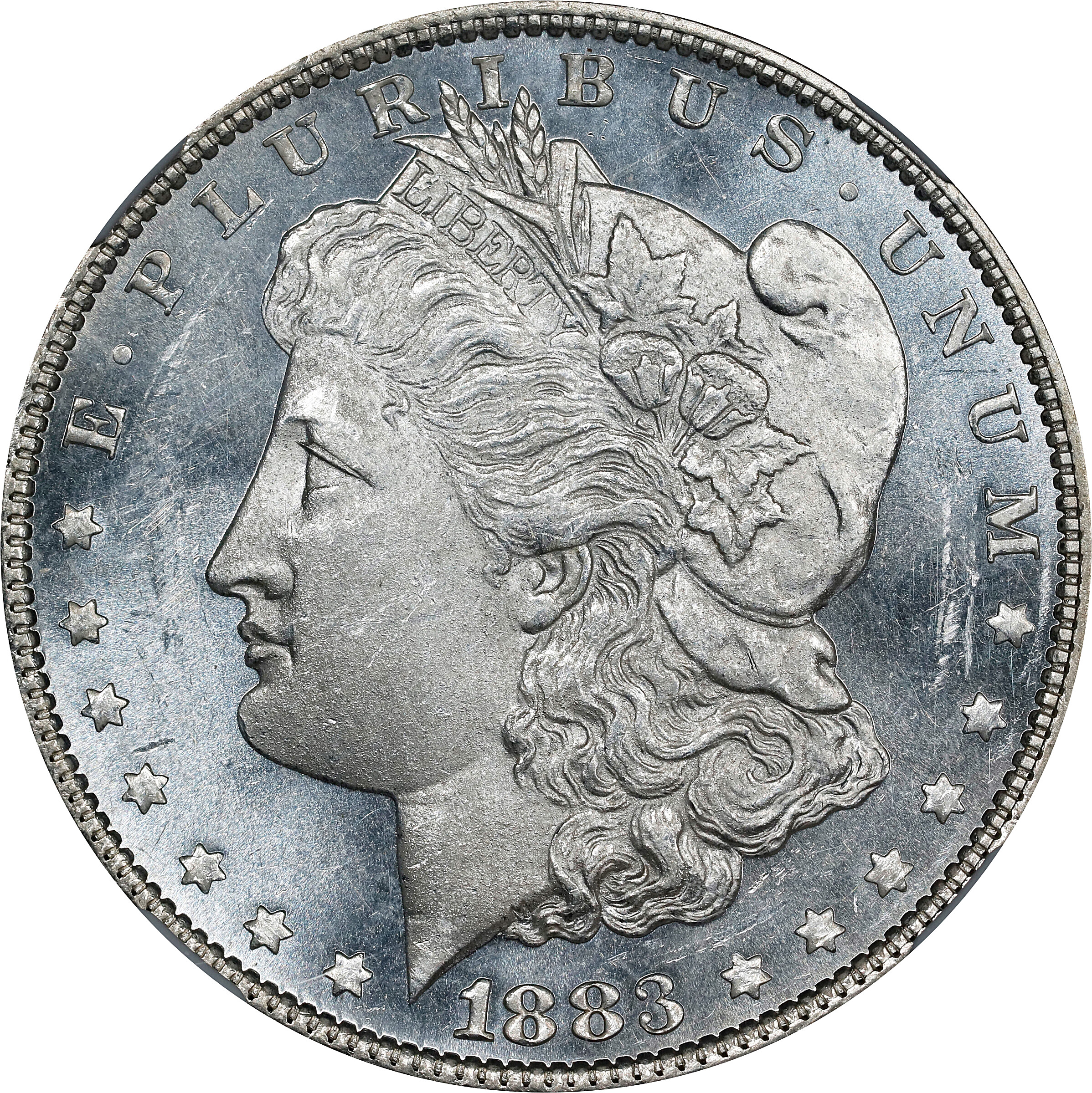 1883 Morgan Silver Dollar. MS-62 PL (NGC).