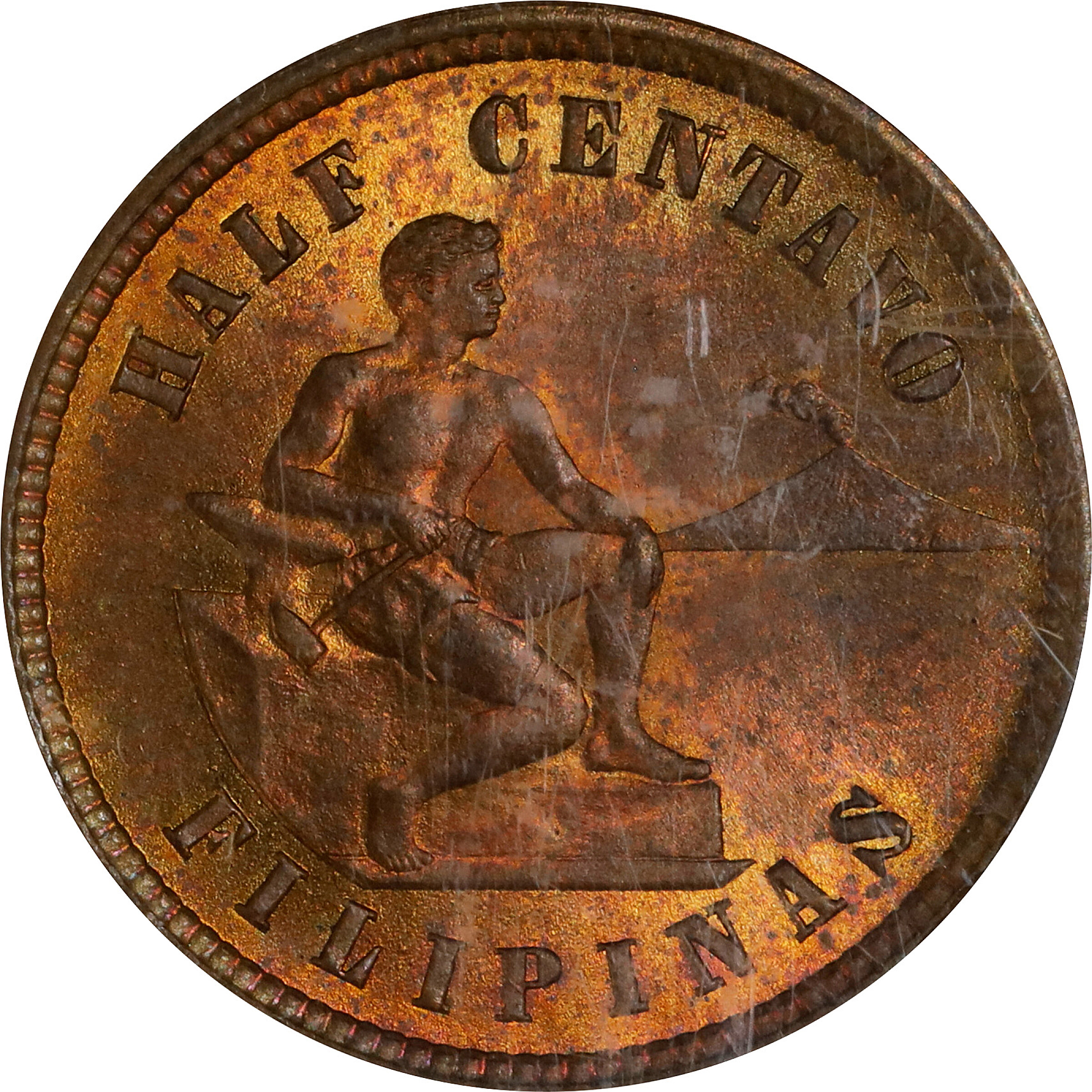 1904 Half Centavo. MS-65 RB (PCGS).