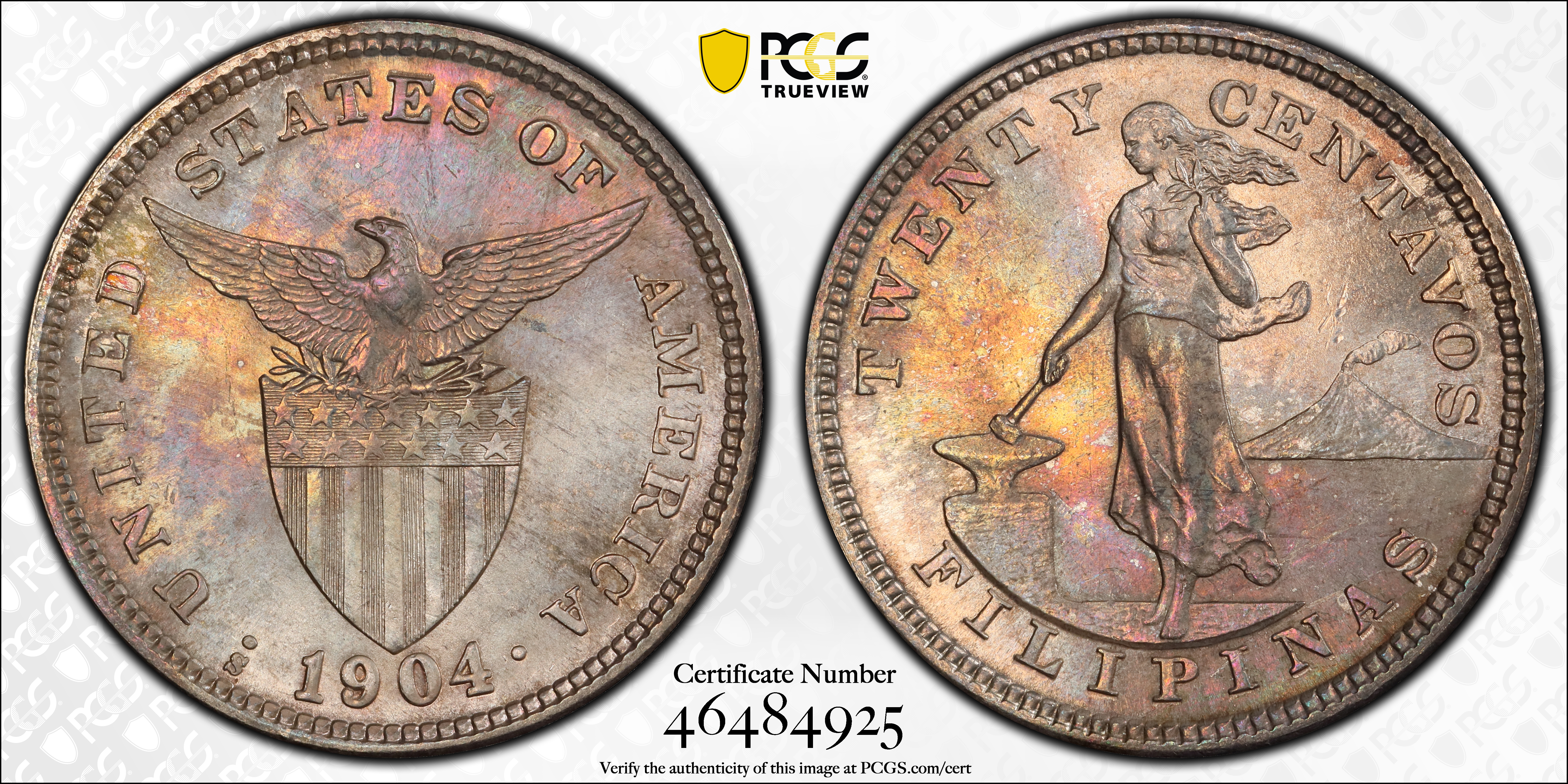1904-S 20c U.S. Philippines MS thumbnail 20