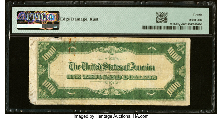 Fr. 2211-H $1,000 1934 Light Green Seal Federal Reserve Note. PMG Very Fine 20....