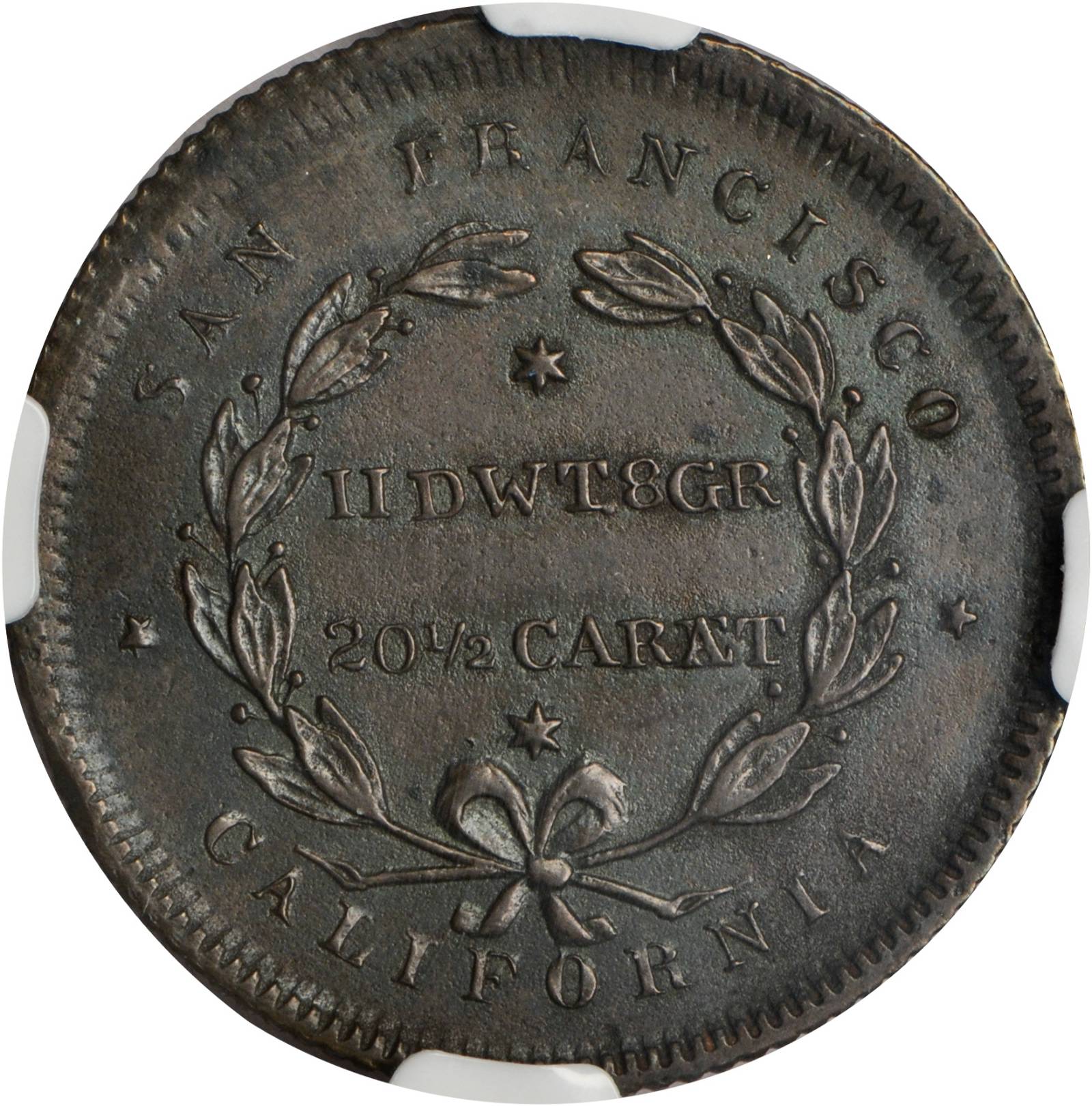 (1849) DT$10 Moran & Clark, Copper Die Trial MS BN thumbnail 6
