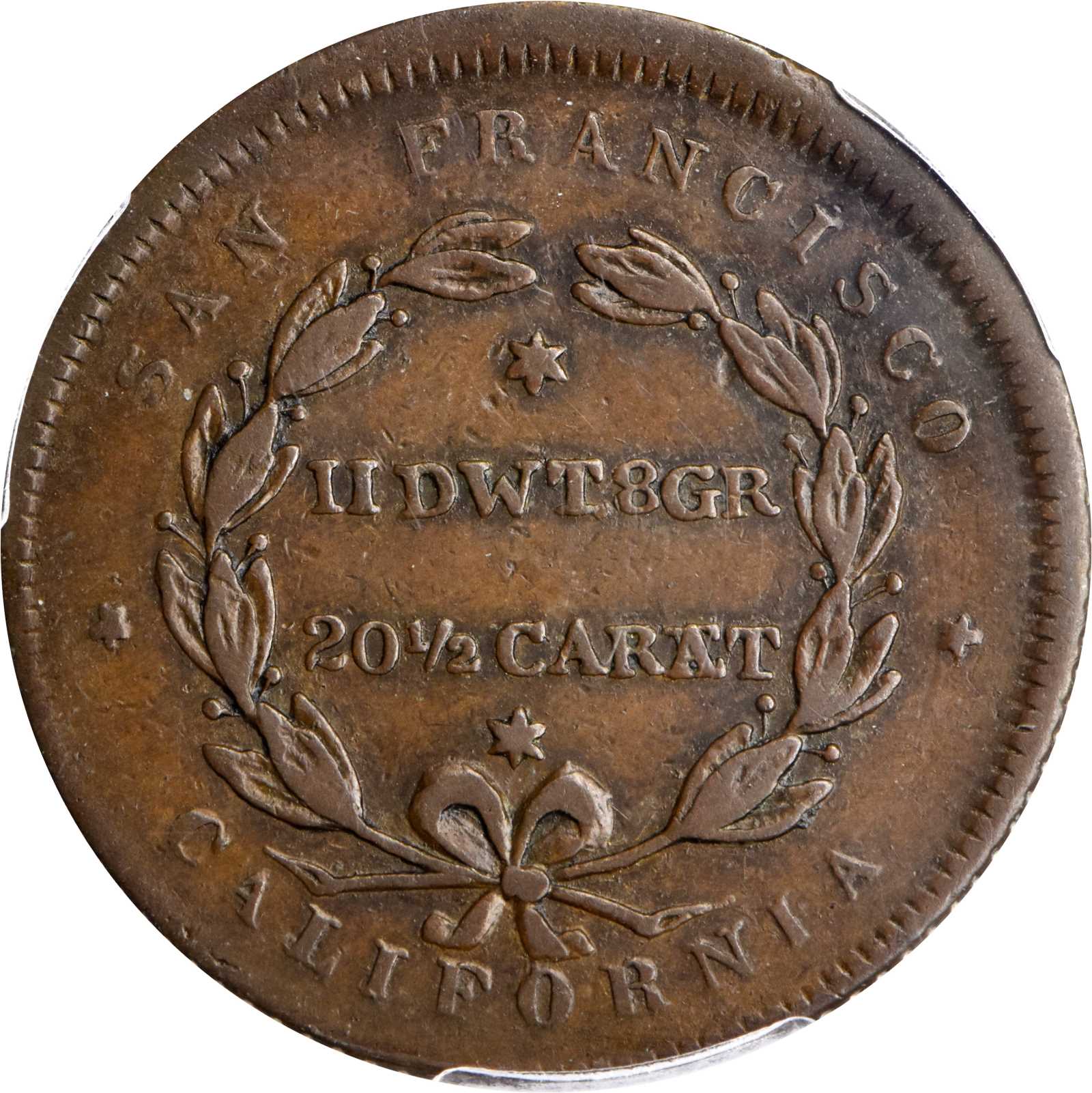 (1849) DT$10 Moran & Clark, Copper Die Trial MS BN thumbnail 13