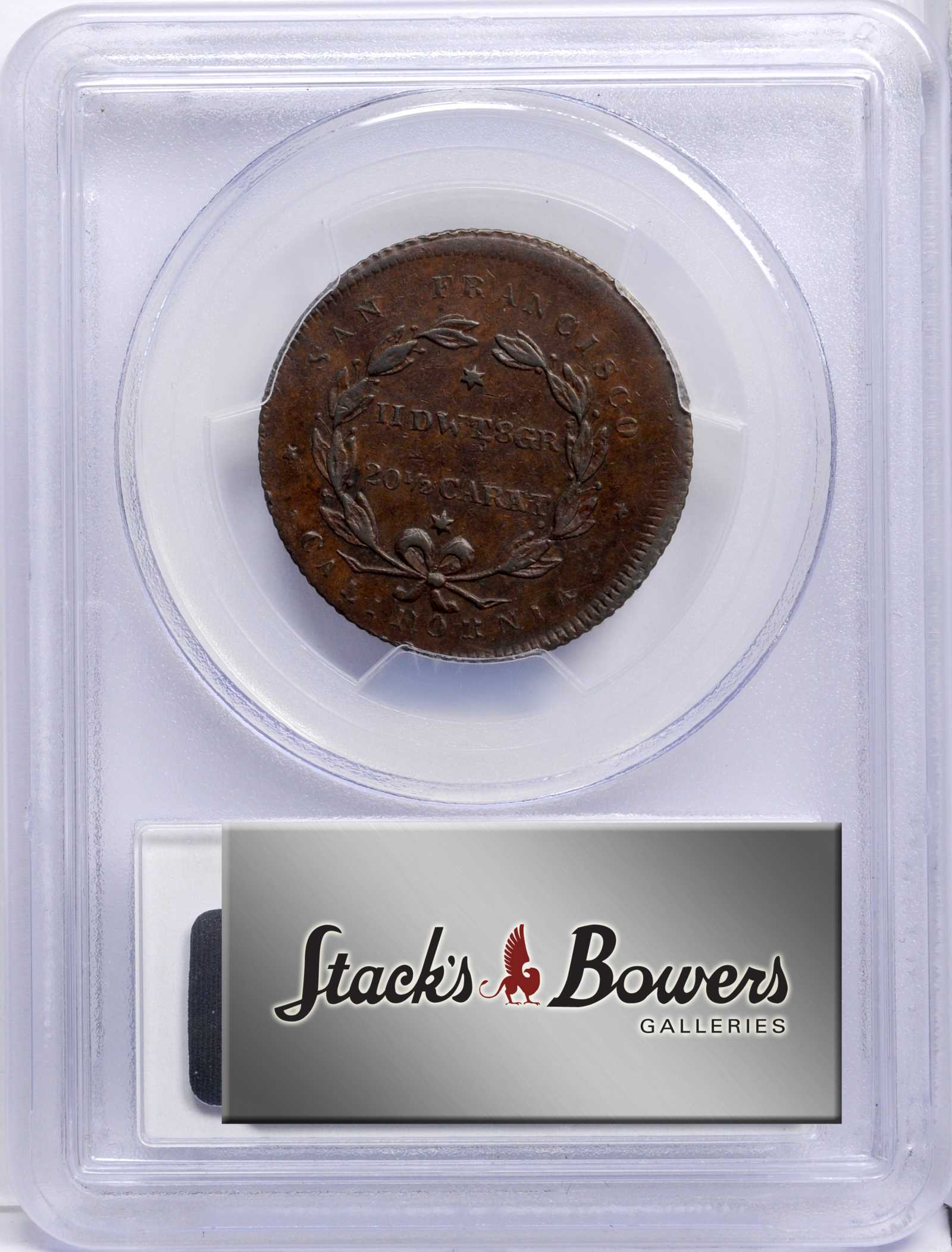 (1849) DT$10 Moran & Clark, Copper Die Trial MS BN thumbnail 8