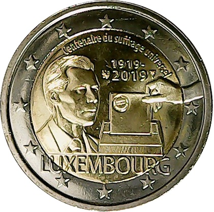 2019 2 Eu Mintmark Bridge/Mercury; coincards MS