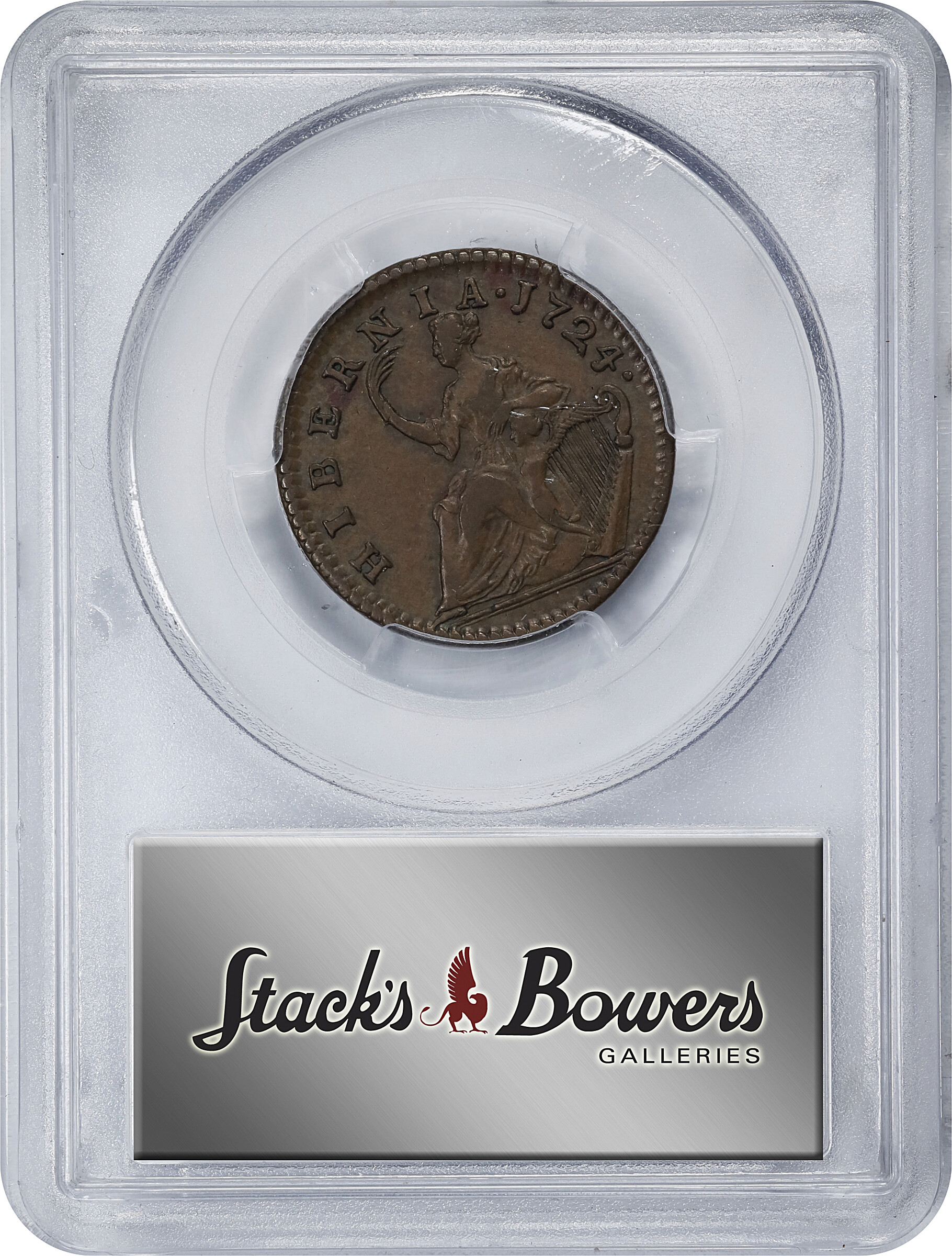 image for: 1724 Wood's Hibernia 1/2 P PCGS AU55 BN CAC