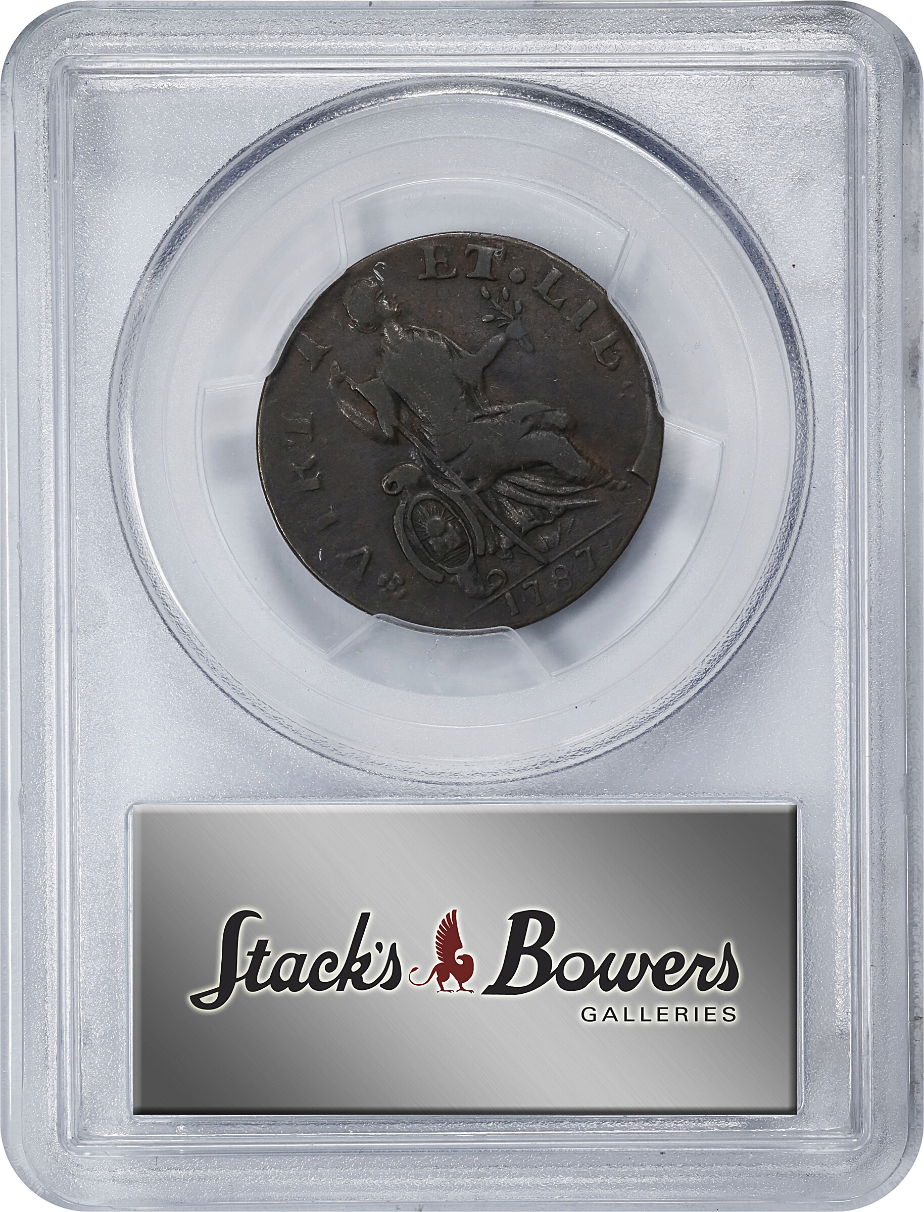 image for: 1787 Nova Eborac Seated Right Copper PCGS VF20 BN CAC