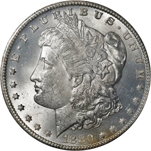 image for: 1880-CC GSA Morgan Silver Dollar. Reverse of 1878. VAM-7. Hit List 40. MS-63 (NGC).