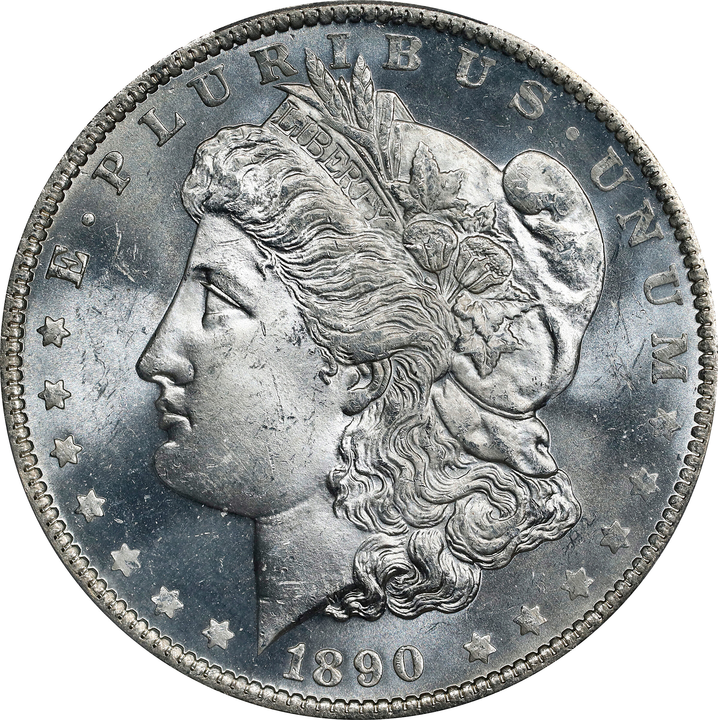 1890-O Morgan Silver Dollar. MS-64 PL (PCGS).