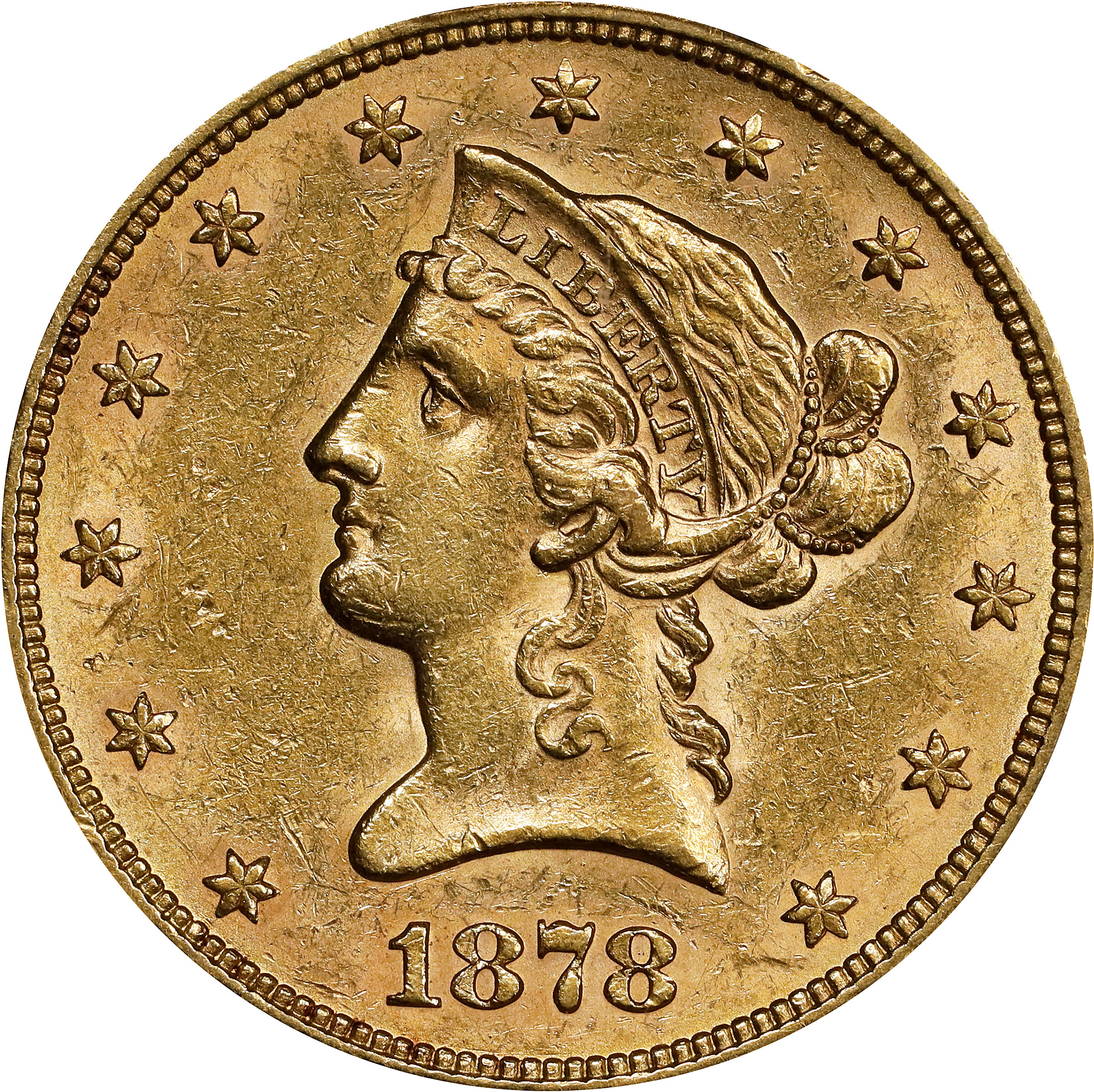1878 Liberty Head Eagle. AU-55 (PCGS).