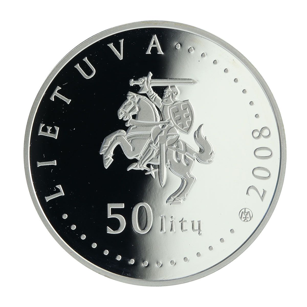 2008 50 Li Proof - Mintage 10,000 pcs - distributed 6,205 pcs PR