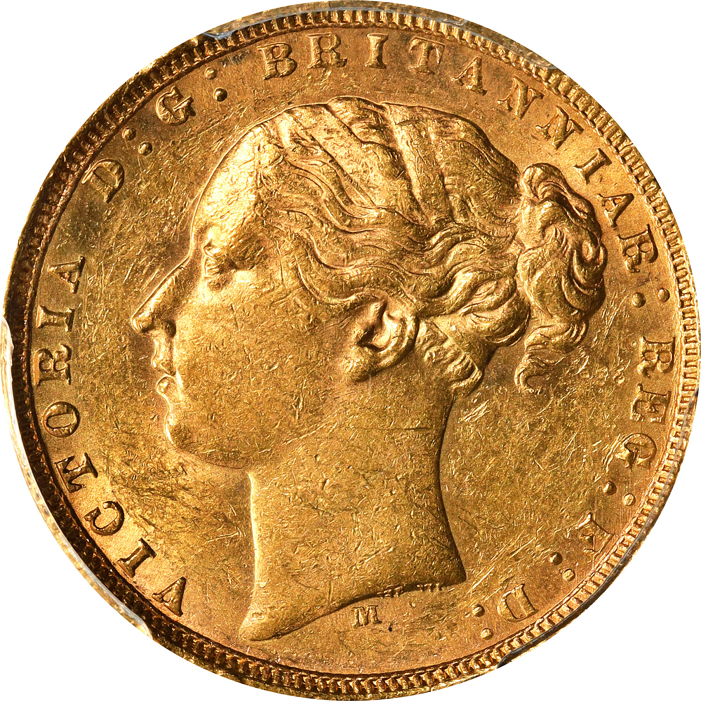image for: AUSTRALIA. Sovereign, 1875-M. Melbourne Mint. Victoria. PCGS AU-58.