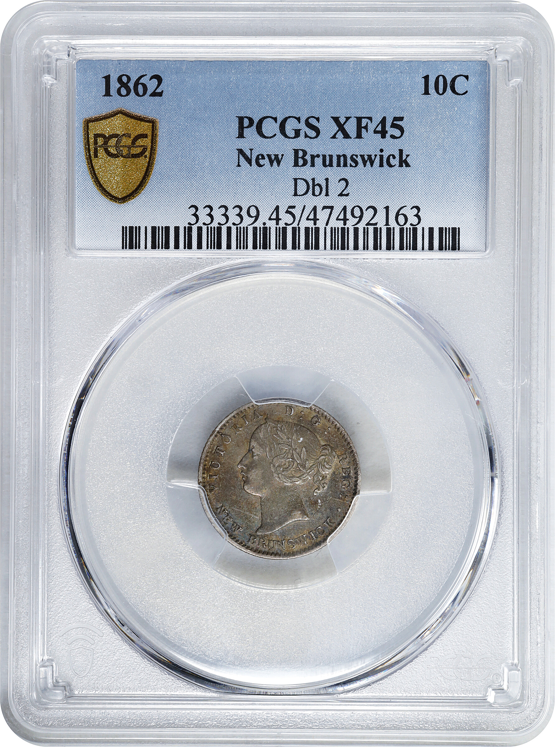 1862 10c New Brunswick, Double 2 VG8 thumbnail 3