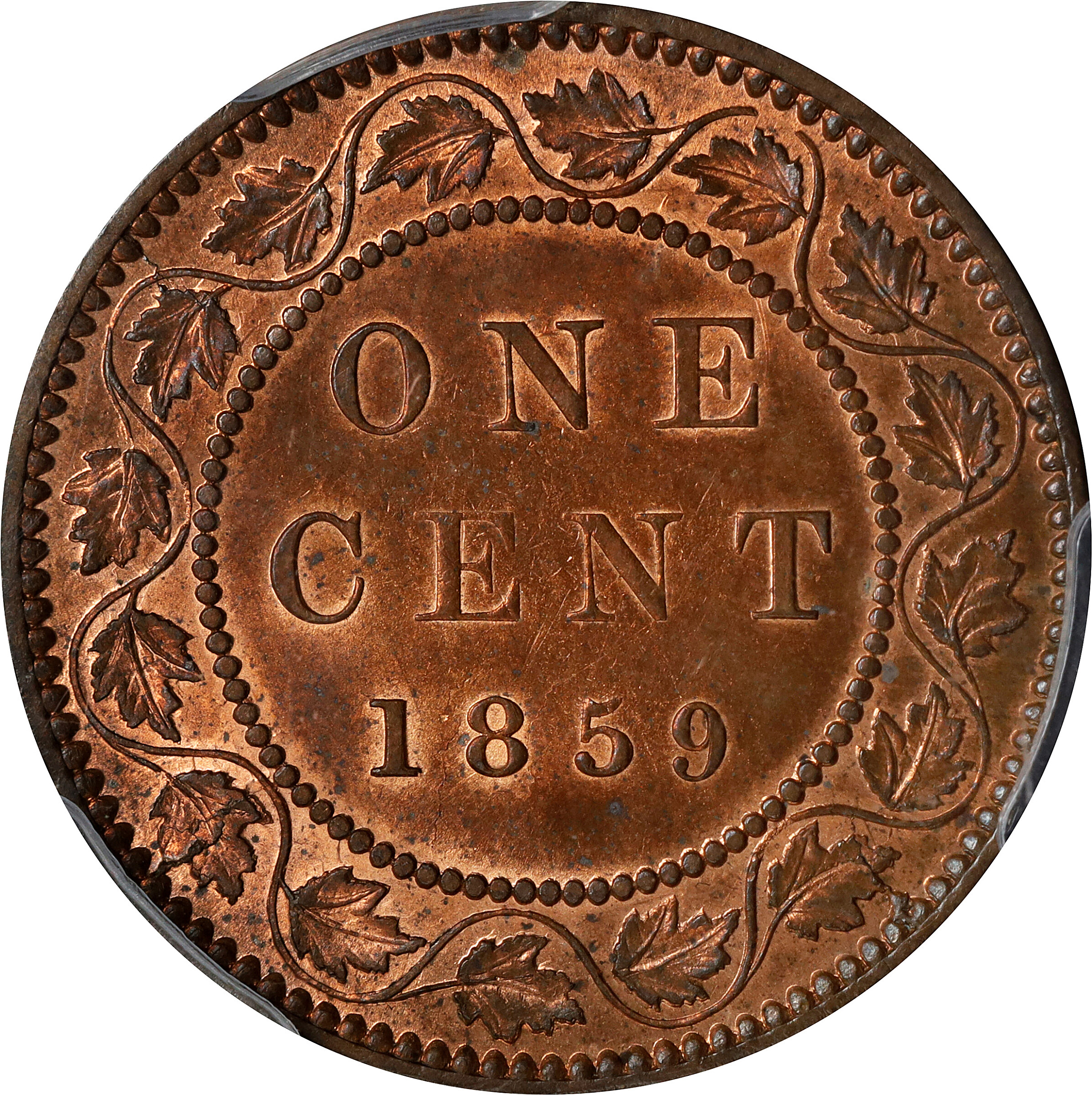 1859 1c Province of Canada, Narrow 9 MS RB MS63 RB thumbnail 4