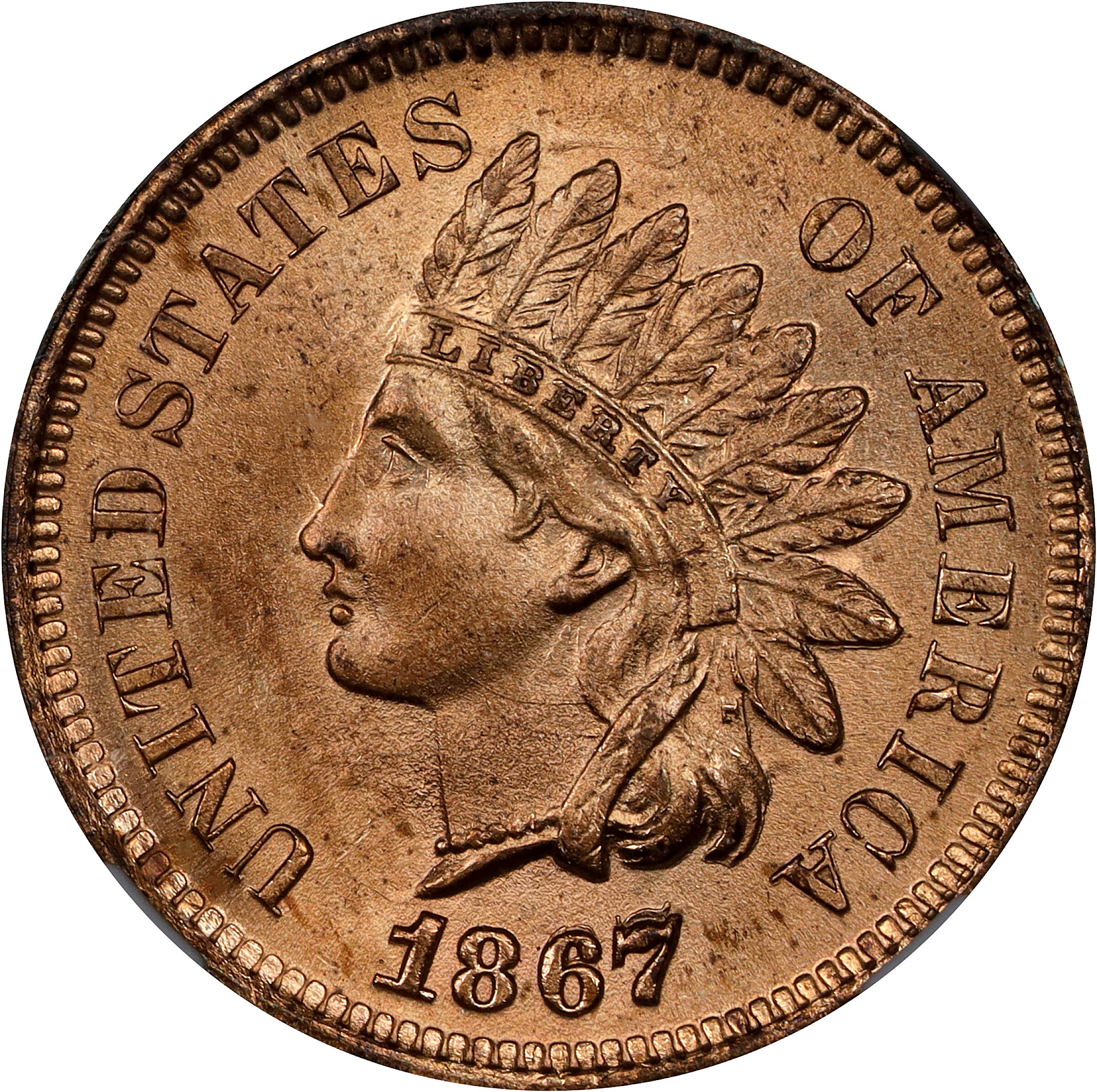 1867/67 1c Repunched Date, FS-301, S-1 MS RD