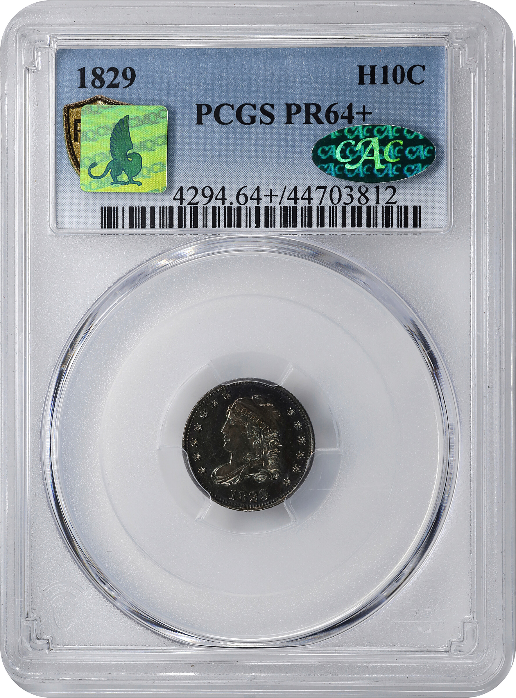 image for: 1829 H10c PCGS PR64+ CAC