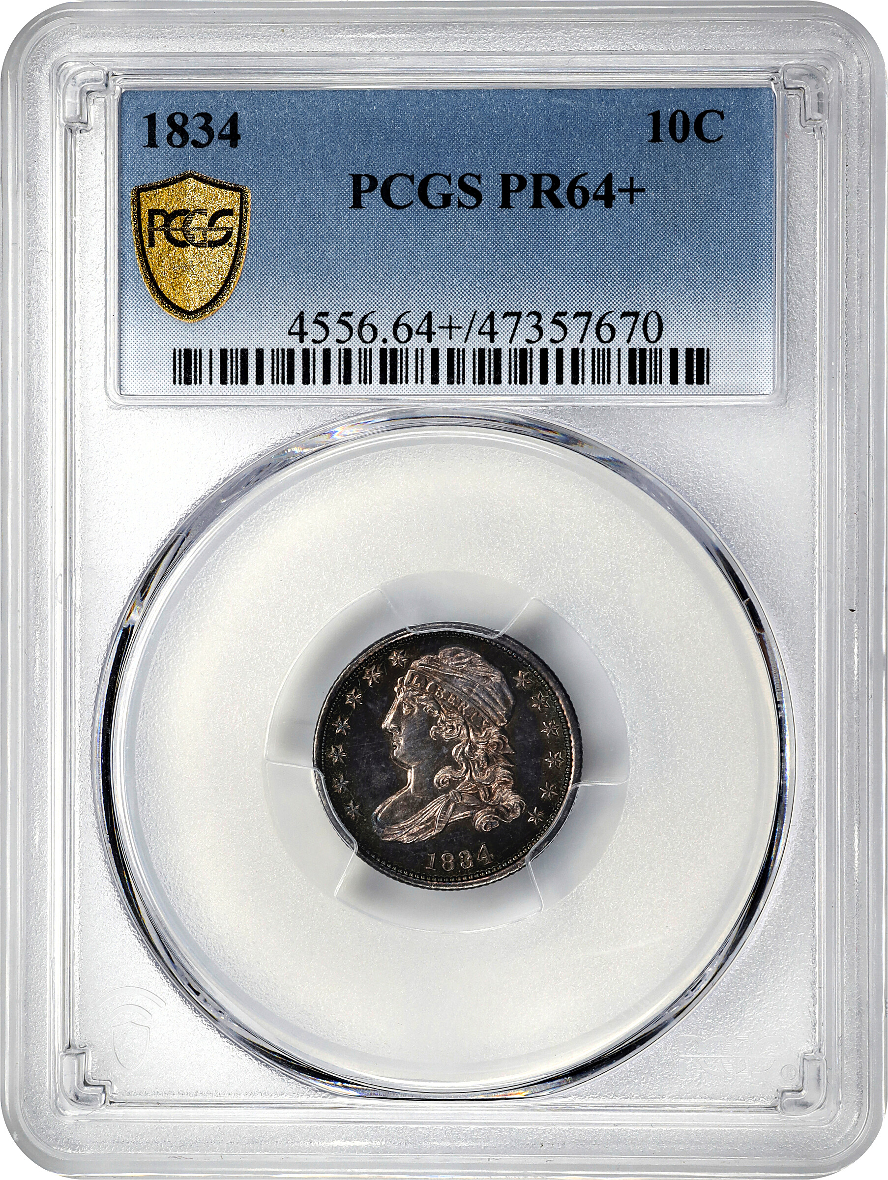 image for: 1834 10c PCGS PR64+