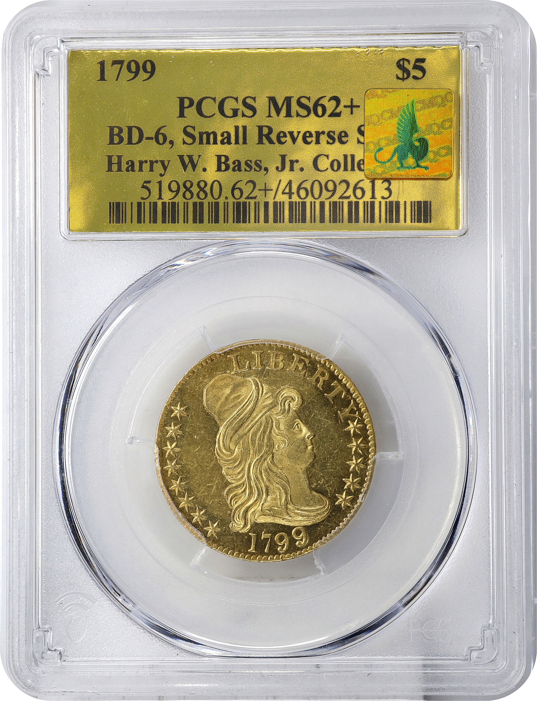 1799 $5  Small Stars Reverse, BD-6 MS thumbnail 15