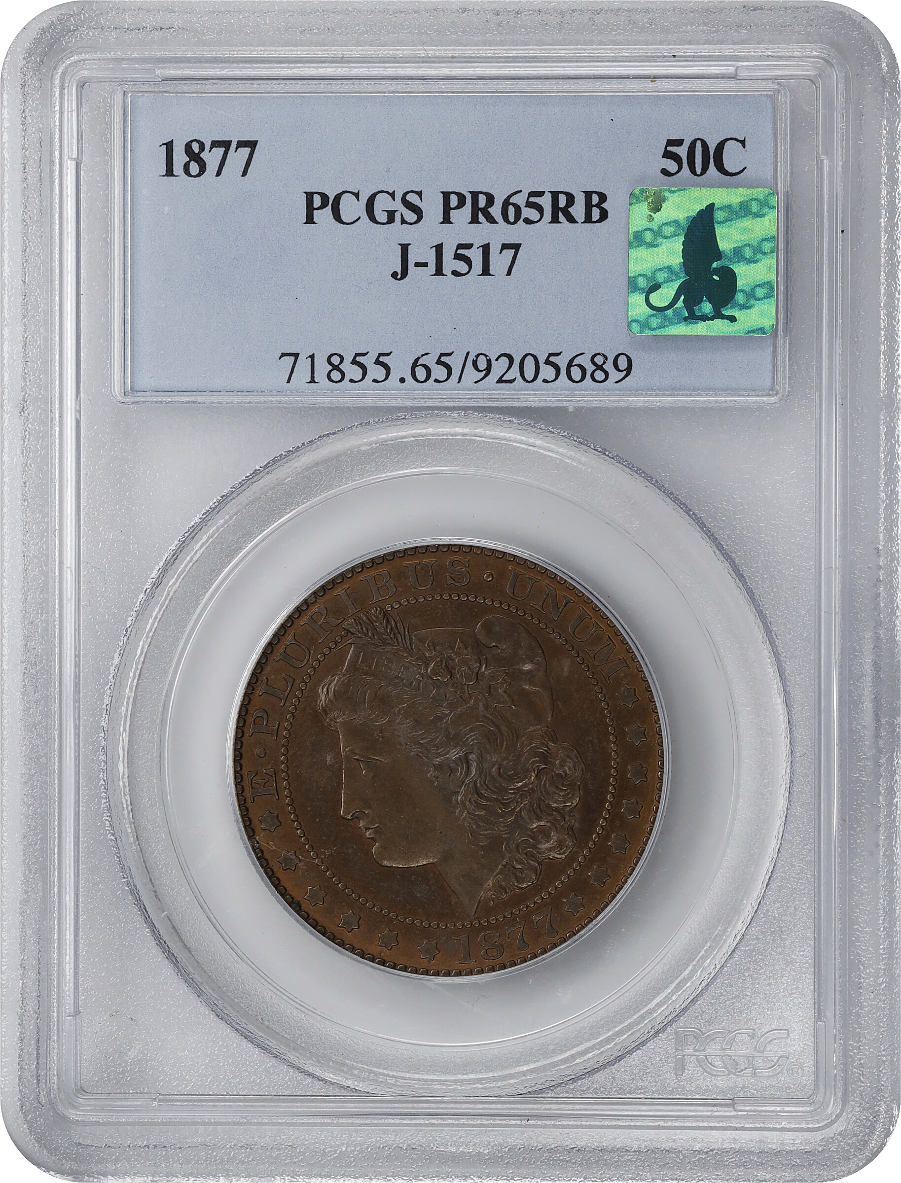 image for: 1877 J-1517 P50c PCGS PR65 RB