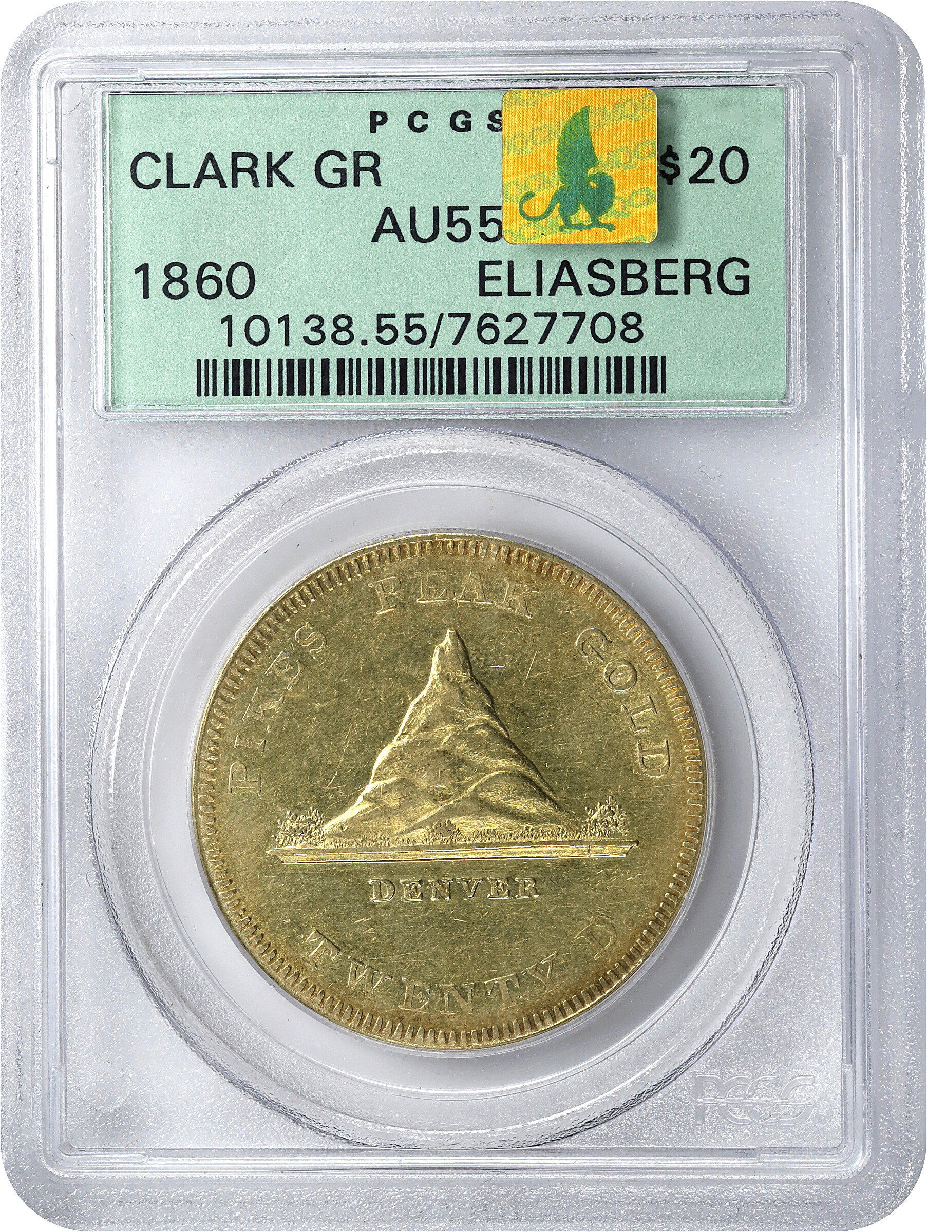 1860 G$20  Clark, Gruber & Co., K-4 MS thumbnail 12