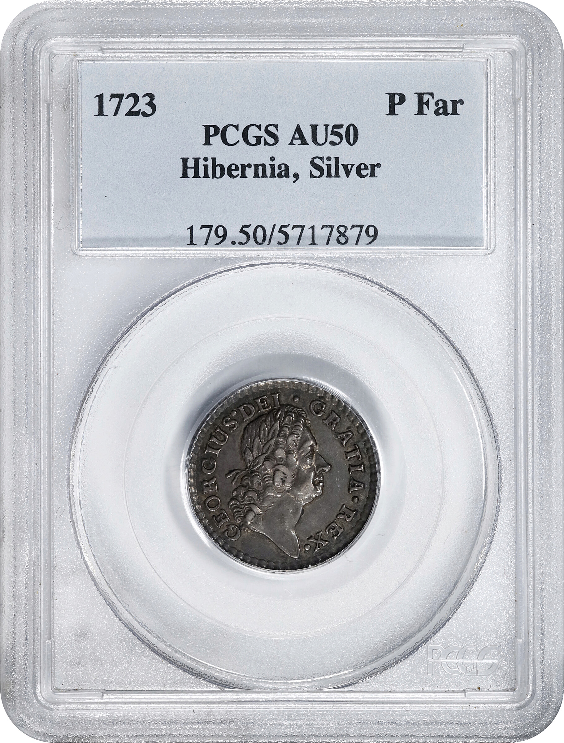 image for: 1723 Wood's Hibernia Silver P Far PCGS AU50