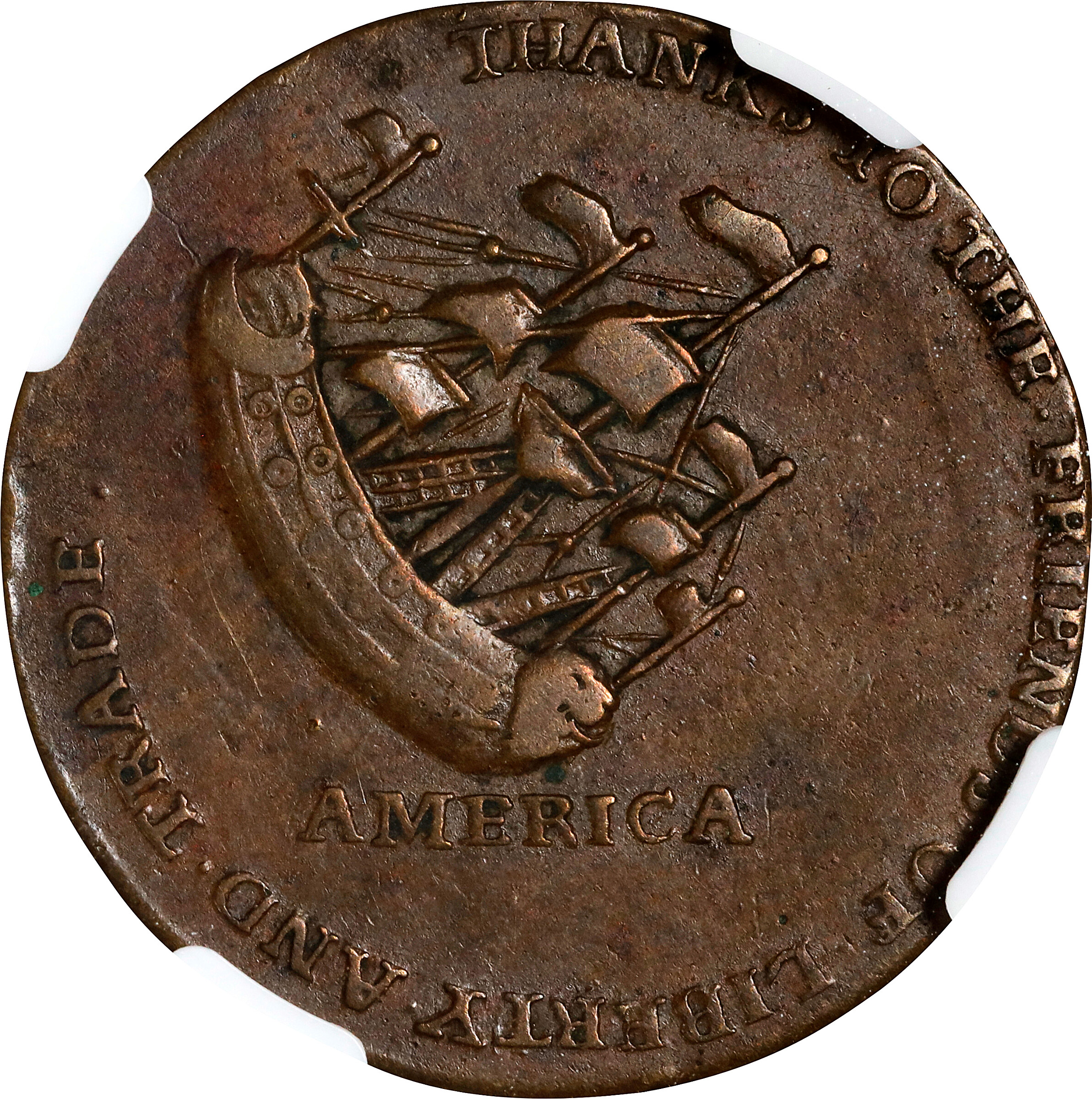 image for: 1766 Pitt 1/2 P NGC XF45 BN