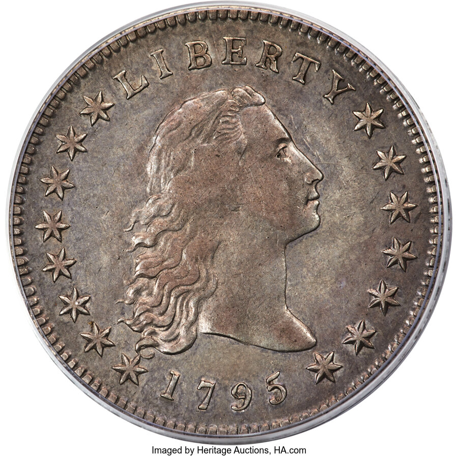 1795 $1 Flowing Hair, Three Leaves, B-7, BB-18, R.3, XF45 PCGS....
