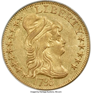 image for: 1795 $5 Small Eagle, BD-8, High R.5, MS61 PCGS....