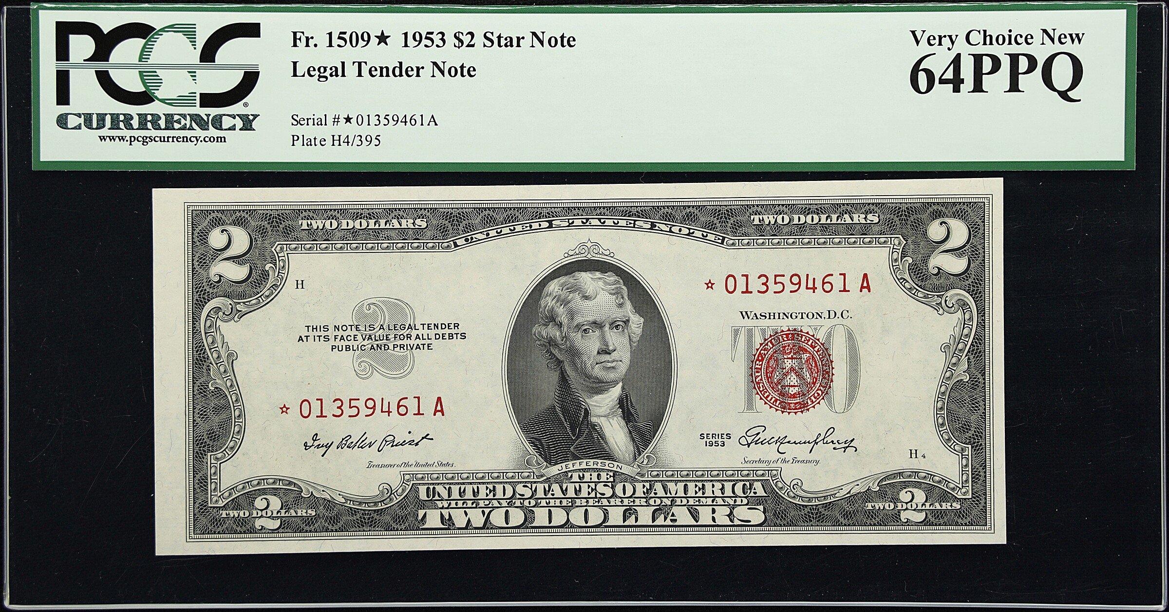 Fr. 1509*. 1953 $2 Legal Tender Star Note. PCGS Currency Very Choice New 64 PPQ.
