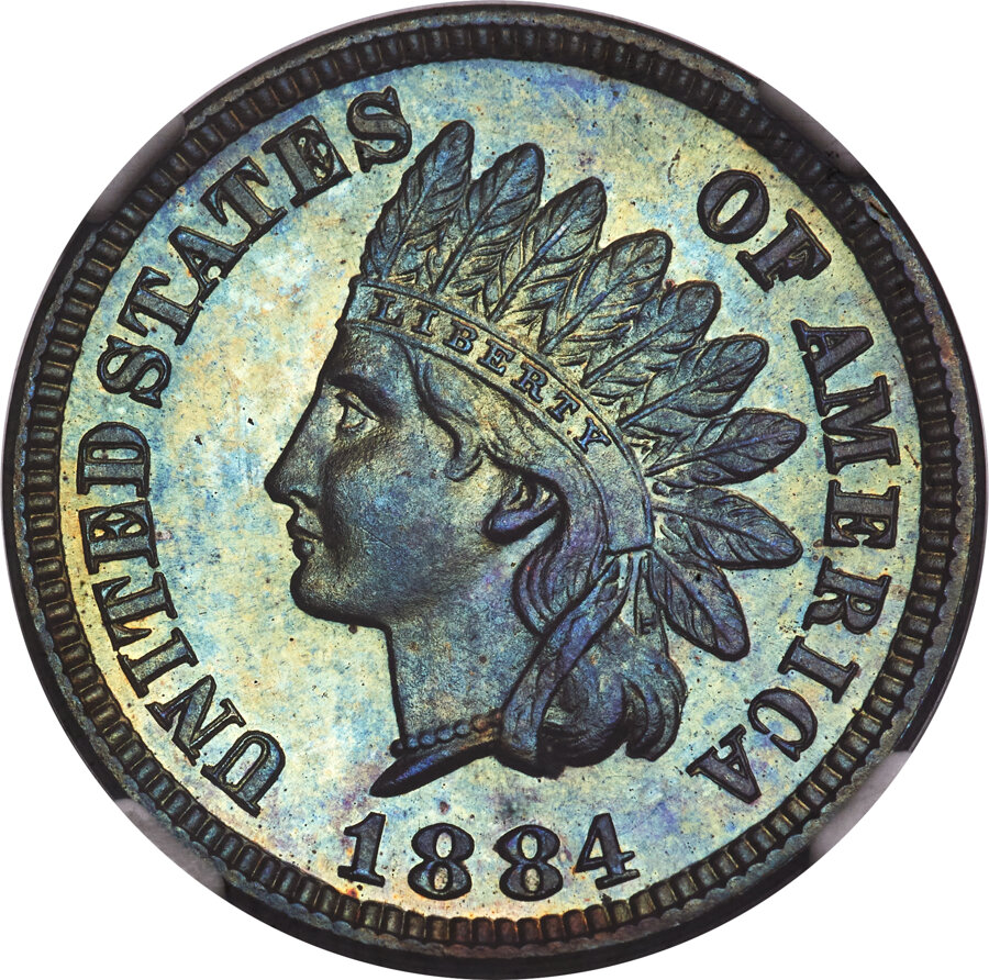 1884 1C PR67+ Brown NGC. NGC Census: (13/1 and 1/0+). PCGS Population: (14/1 and 1/0+). CDN: $1,700 Whsle. Bid for NGC/PCGS...