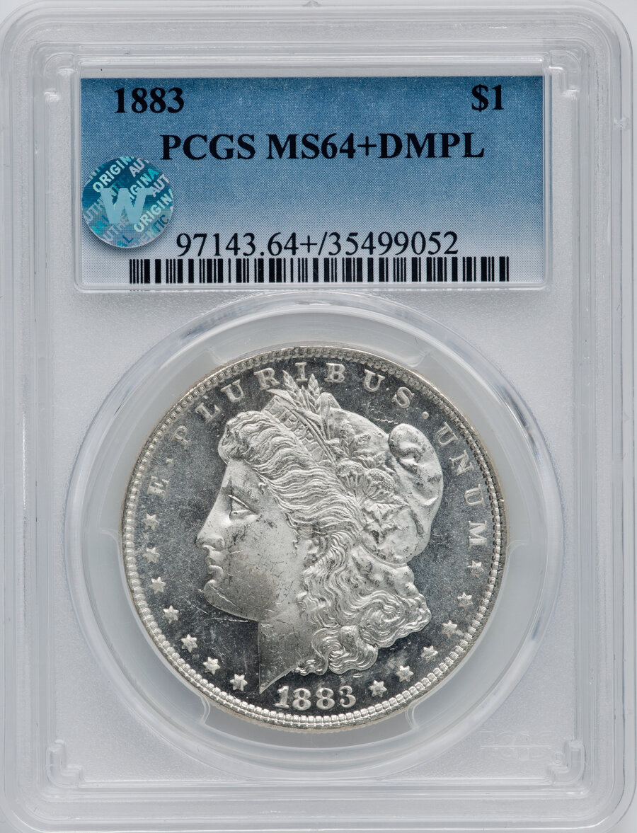 1883 $1 MS64+ Deep Mirror Prooflike PCGS. PCGS Population: (283/117 and 10/18+). NGC Census: (141/44 and 4/1+). CDN: $450 W...