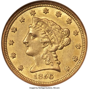 image for: 1856-O $2 1/2 MS61 NGC. Variety 2....
