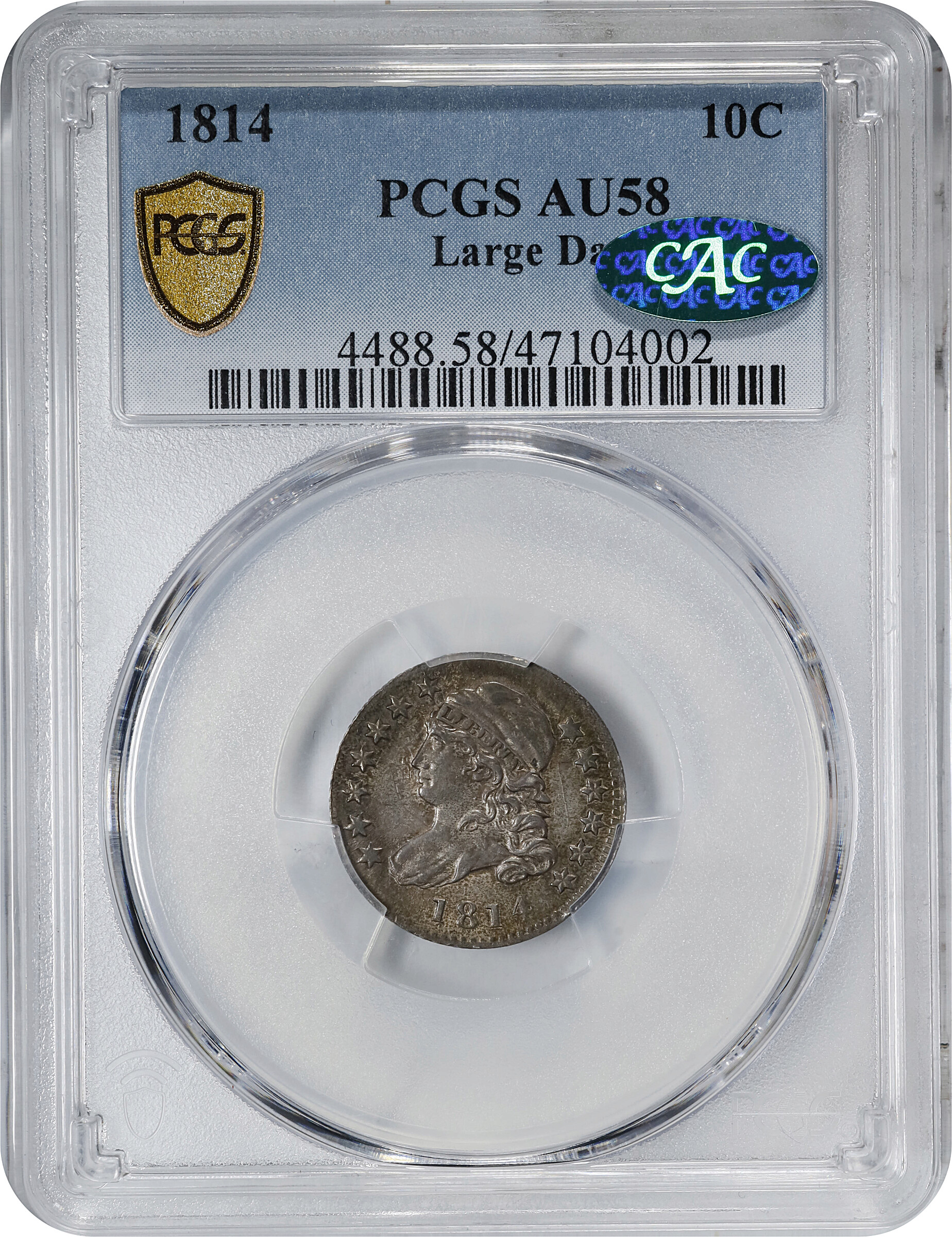 1814 10c Large Date AU50 thumbnail 11