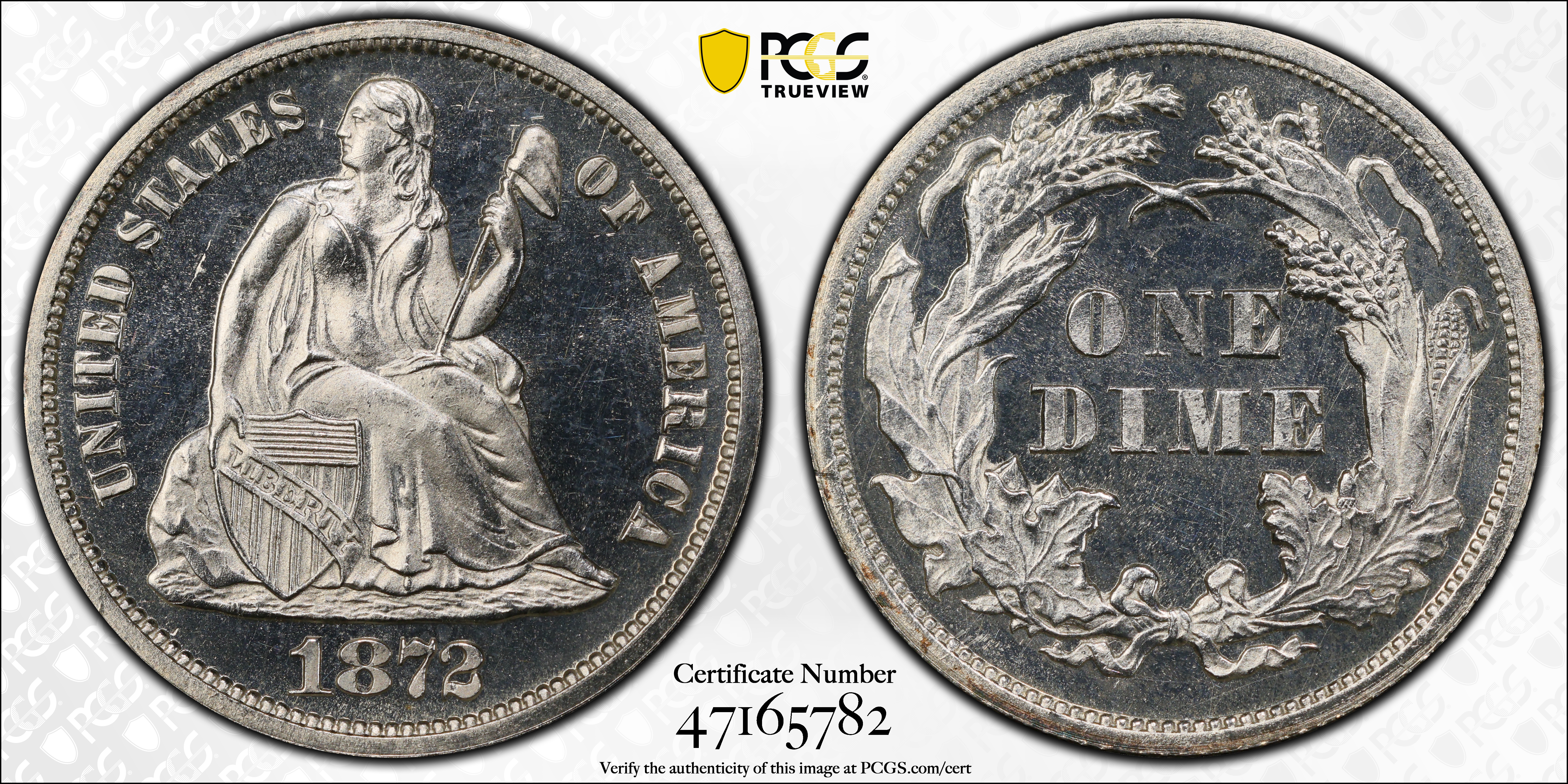 1872 10c PR CAM PR68 CAM CAC thumbnail 23
