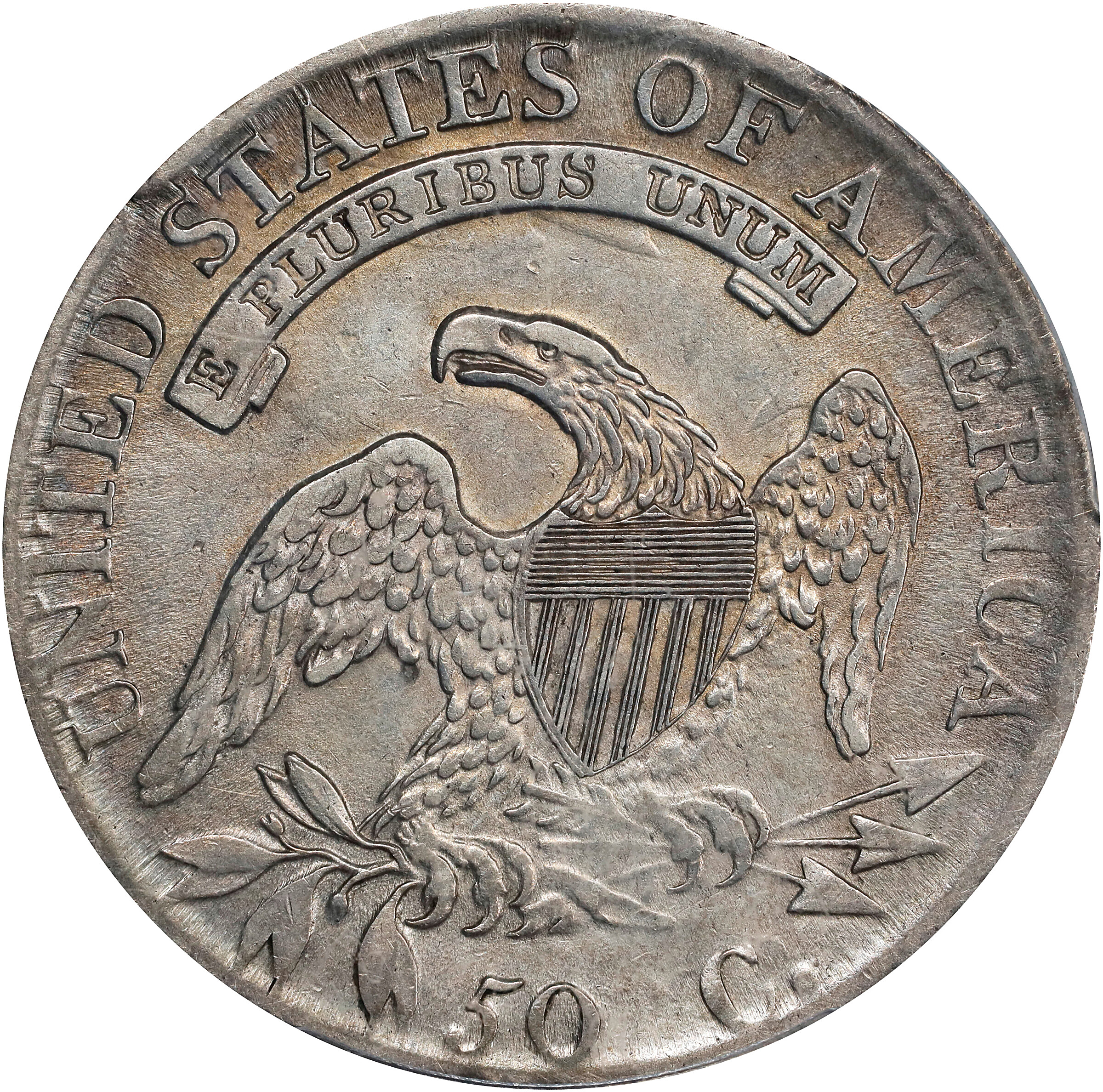1813 50c 50C/UNI, O-101a AU50 CAC thumbnail 2