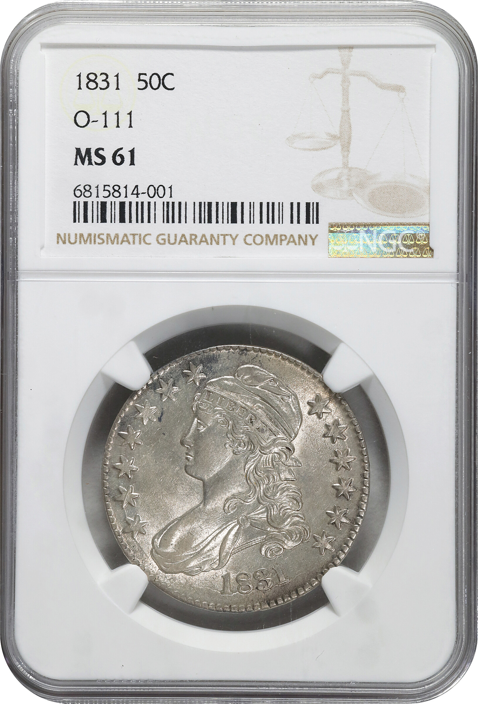 1831 50c O-111 MS60 thumbnail 3