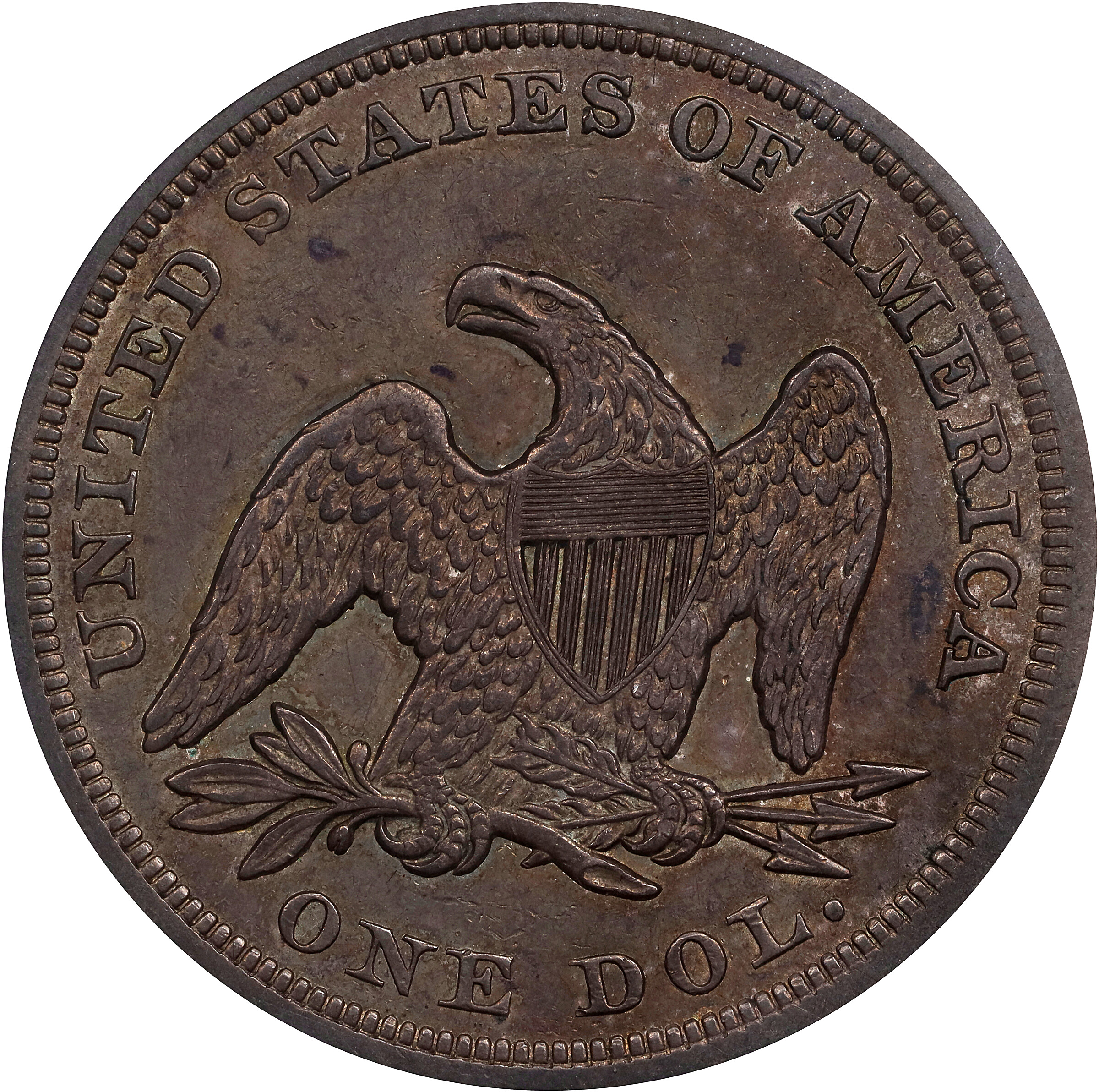 1849 $1 AU50 CAC thumbnail 2