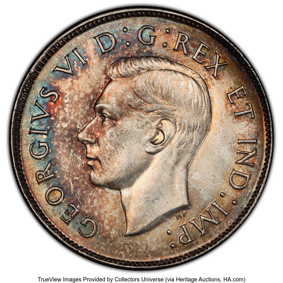 Canada: George VI "Wide Date" 50 Cents 1945 MS64 PCGS,...