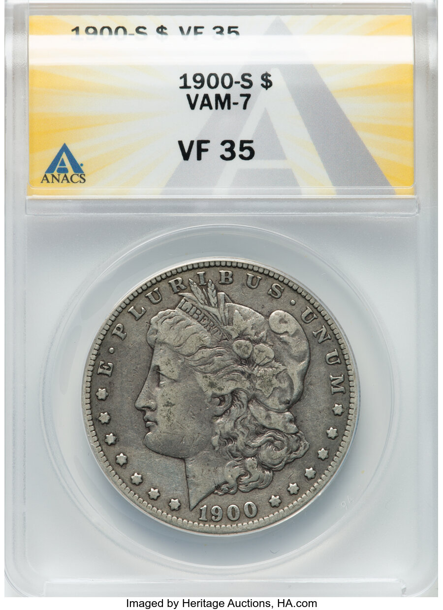 1900-S $1 VAM-7 VF35 ANACS....